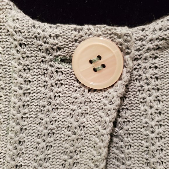 Cardigan Sweater with One button detail - Gray - Picture 2 of 4